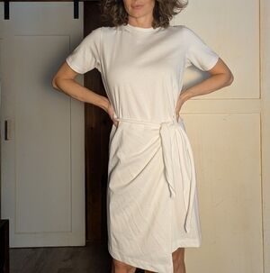 Vince White T-Shirt Tie Dress
